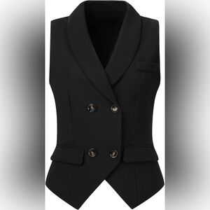 Allegra K Waistcoat Lapel Collar Dressy Versatile
Racerback Suit Vest S NWOT